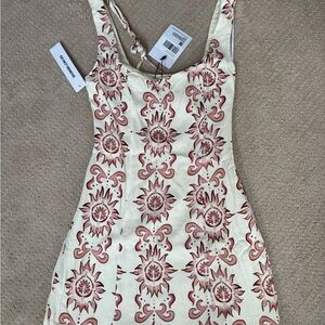 Princess Polly Cream and Pink Floral Mini Dress